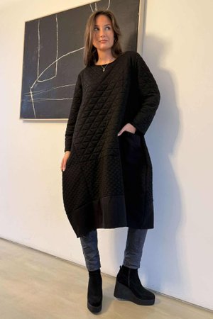 Oscar Bea Cocoon Dress Black 